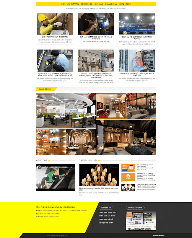 Giao diện web dịch vụ sửa chữa điện - bán thiết bị điện Giao diện web dịch vụ sửa chữa điện - bán thiết bị điện